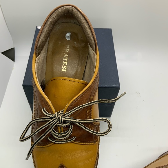 PRATESI Italian 2 tone leather heels - Picture 2 of 9